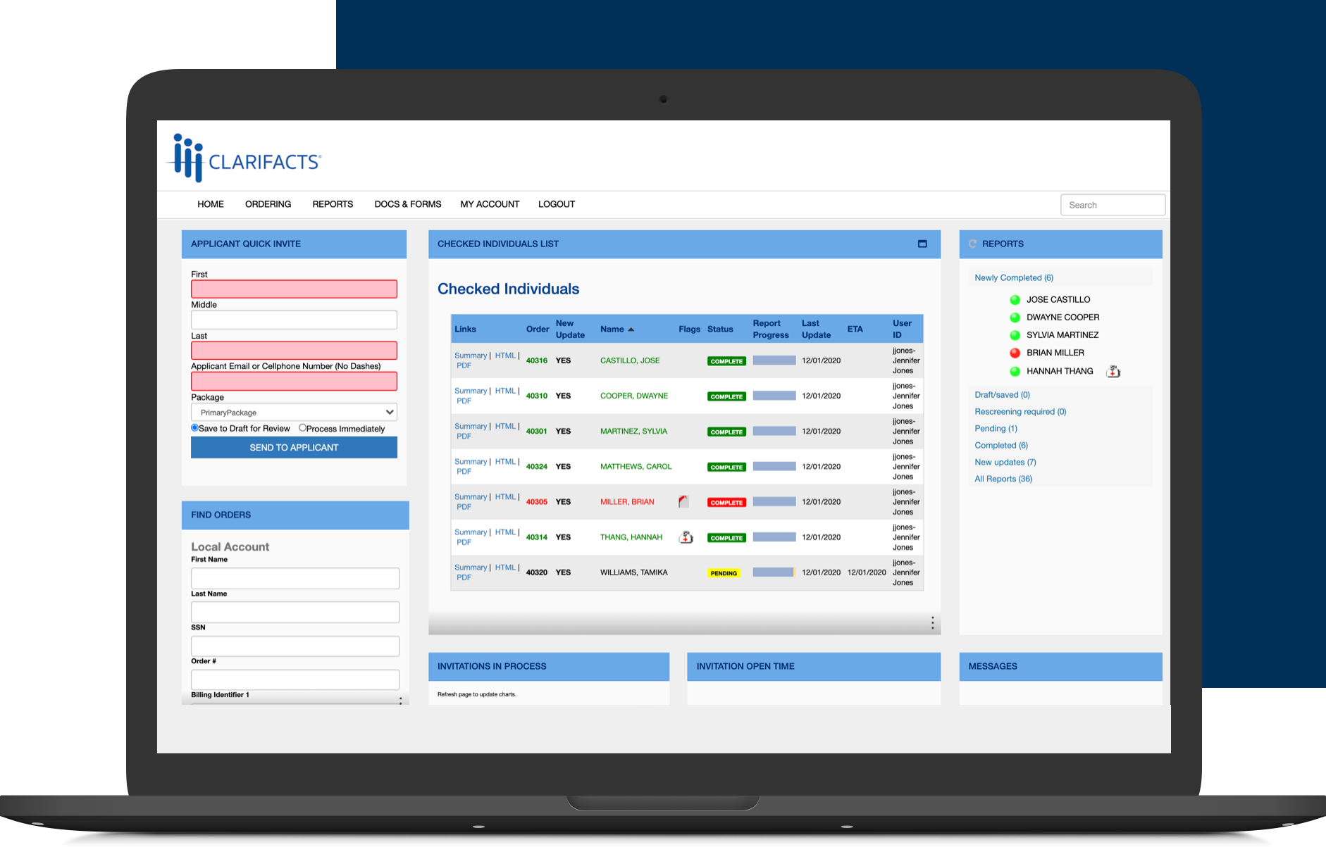 Clarifacts Dashboard